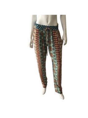 Gypsy 05 Mandarin Printed Rayon Drawstring Pants With Pockets